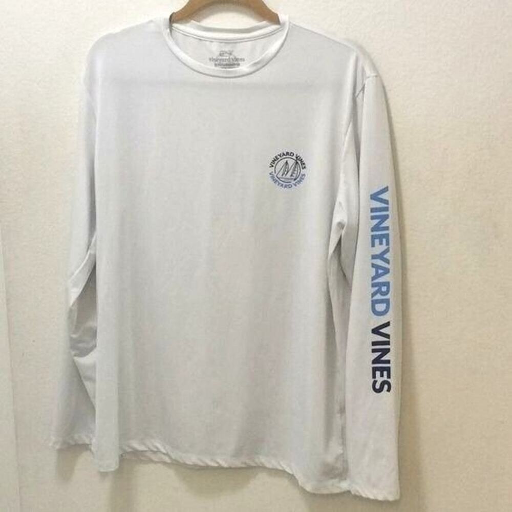 Vineyard Vines Men’s Long Sleeve White Tee Shirt Sz Medium